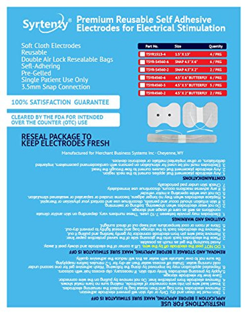 Syrtenty TENS Unit Replacement Pads - 1.5''x1.5 40 pcs Electrode