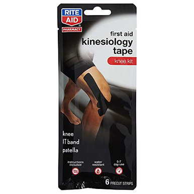 Rite Aid First Aid Kinesiology Tape Strips, Black - 20 ct