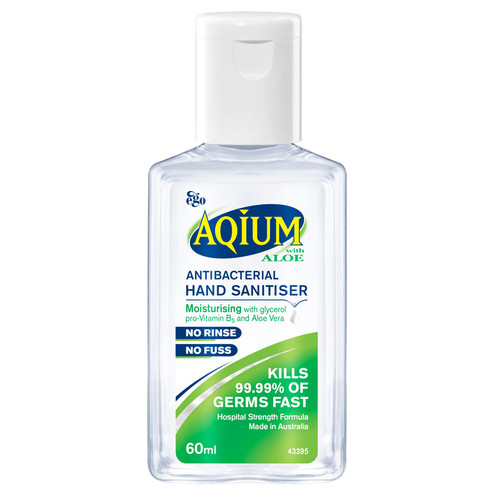 Ego Aqium Aloe Hand Sanitiser 60ml online at Blooms The Chemist