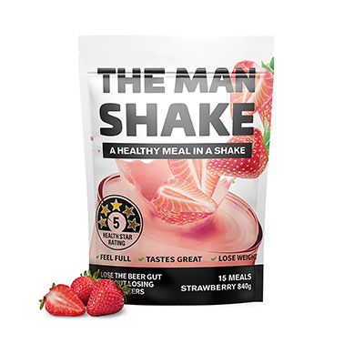 The Man Shake Strawberry 840g at Blooms The Chemist