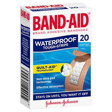 Band-Aid Waterproof Tough Strips 20 Pack at Blooms The Chemist