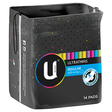 U by Kotex Ultra Thin Regular Pads with Wings 14 Pack at Blooms The Chemist