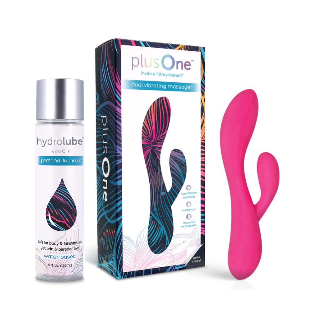 plusOne Dual Vibrating Massager & Lubricant