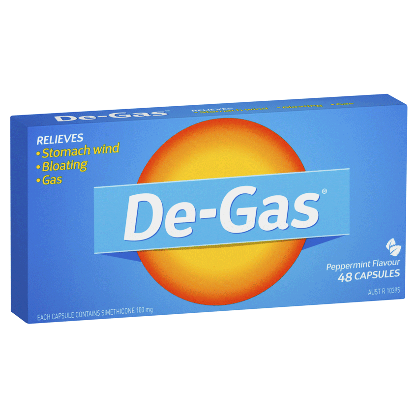 De-Gas Capsules 100mg - 48 Pack