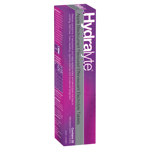 Hydralyte Electrolyte Effervescent Apple Blackcurrant - 20 Tablets