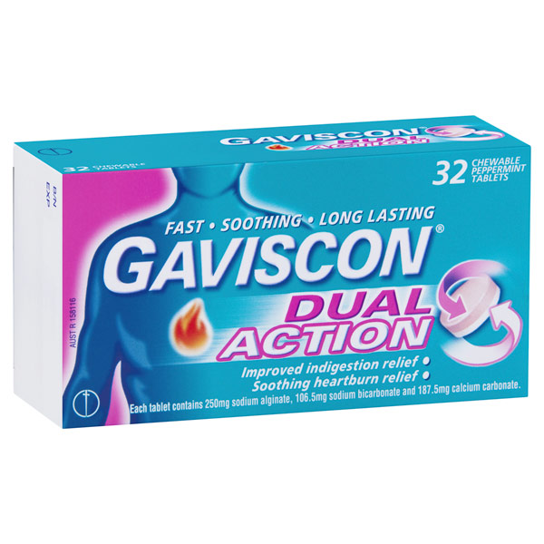 Gaviscon Dual Action Peppermint - 32 Tablets