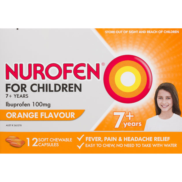 Nurofen Childrens 7+ Orange - 24 Chewable Capsules