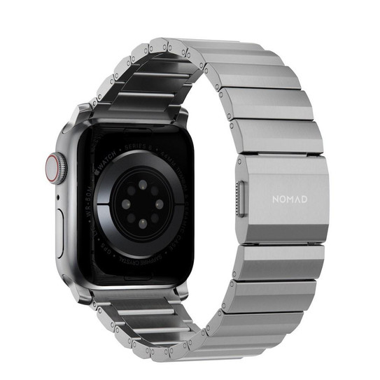 - Titanium Hardware Silver Nomad Watch 44mm/42mm Band Apple for