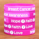 5 of Breast Cancer Awareness Wristbands