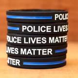 100 of Police Lives Matter Thin Blue Line Wristbands 100 of Police Lives Matter Thin Blue Line Wristbands