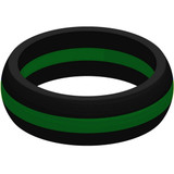 Four (4) of Thin Green Line Silicone Rings