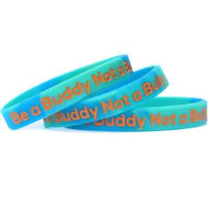 3 of Be a Buddy Not a Bully Wristbands
