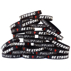 25 of Be Strong Philippians Phil 4:13 Wristbands