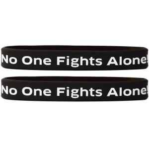 2 of Black No One Fights Alone Wristbands