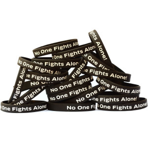 20 of Black No One Fights Alone Wristbands