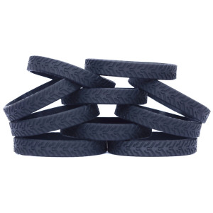 10 of Black Tire Wristbands