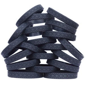 50 of Black Tire Wristbands