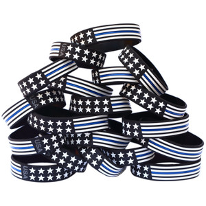 20 of Bold Flag Blue Line Wristbands