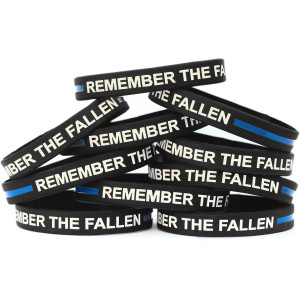 10 of Bold Letter Remember the Fallen Wristbands