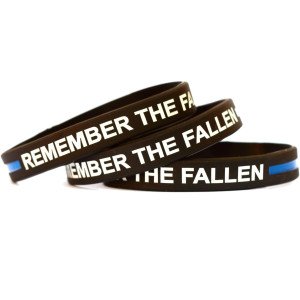 3 of Bold Letter Remember the Fallen Wristbands 3 of Bold Letter Remember the Fallen Wristbands