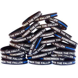 40 of Bold Letter Remember the Fallen Wristbands