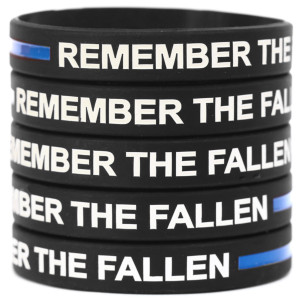 5 of Bold Letter Remember the Fallen Wristbands