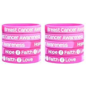 10 of Breast Cancer Awareness Wristbands