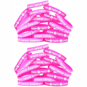 30 of Breast Cancer Awareness Wristbands