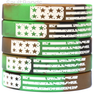 5 of Camo Flag Wristbands