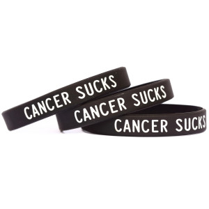 3 of Cancer Sucks Wristbands