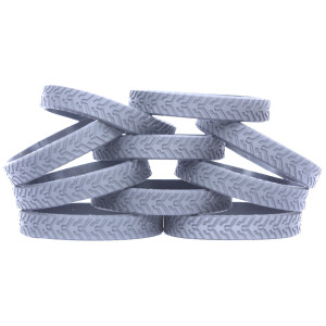 10 of Gray Tire Wristbands