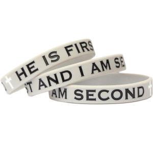 3 of He is First and I am Second Wristbands