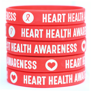 5 of Heart Health Awareness Wristbands