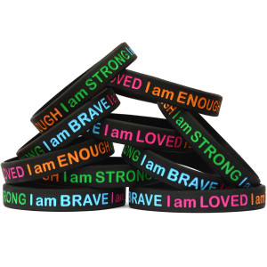 10 of I am Strong Brave Loved Enough Wristbands