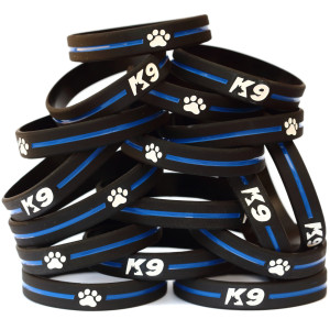 20 of K9 Bracelets Thin Blue Line Wristbands 20 of K9 Bracelets Thin Blue Line Wristbands