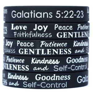 5 of Love Joy Peace Patience Galations Wristbands