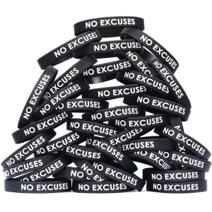 100 of No Excuses Wristbands
