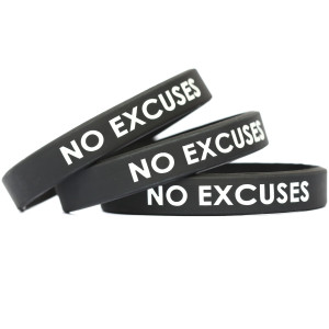 3 of No Excuses Wristbands