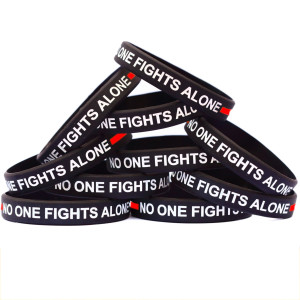10 of No One Fights Alone Thin Red Line Wristbands