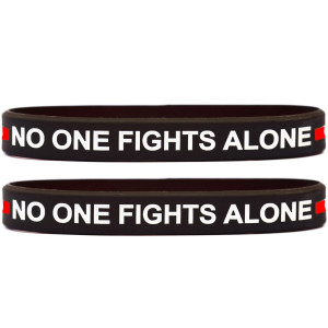 2 of No One Fights Alone Thin Red Line Wristbands