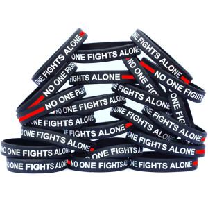 20 of No One Fights Alone Thin Red Line Wristbands 20 of No One Fights Alone Thin Red Line Wristbands