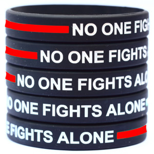 5 of No One Fights Alone Thin Red Line Wristbands