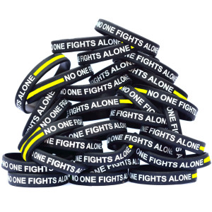 50 of No One Fights Alone Thin Yellow Line Wristbands 50 of No One Fights Alone Thin Yellow Line Wristbands