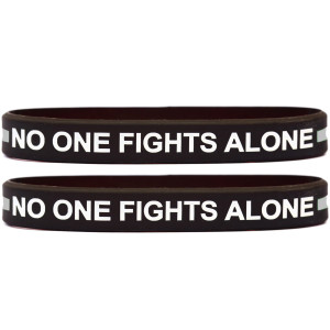 2 of No One Fights Along Gray Line Wristbands 2 of No One Fights Along Gray Line Wristbands
