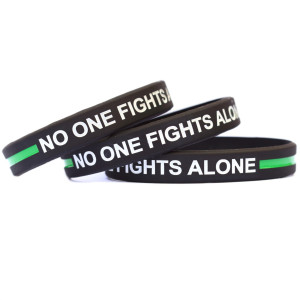3 of No One Fights Along Green Line Wristbands 3 of No One Fights Along Green Line Wristbands