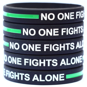 5 of No One Fights Along Green Line Wristbands 5 of No One Fights Along Green Line Wristbands