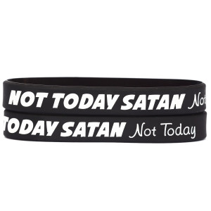 2 of Not Today Satan Wristbands
