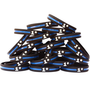 20 of One Asterisk Bracelets Thin Blue Line Wristbands