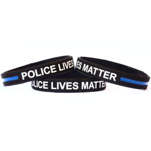 3 of Police Lives Matter Thin Blue Line Wristbands