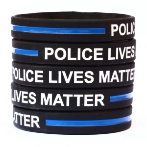 50 of Police Lives Matter Thin Blue Line Wristbands